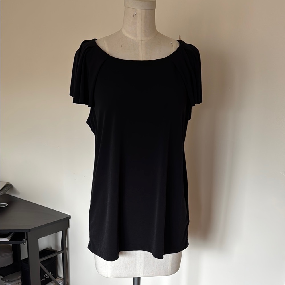 Anne Klein Black Blouse with Short Sleeves